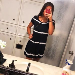 black and white striped t-shirt dress